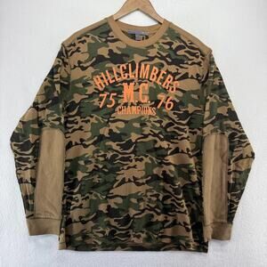Vintage Old Navy Shirt men's XL Brown Green Camo Thermal Waffle Hillclimbers y2k